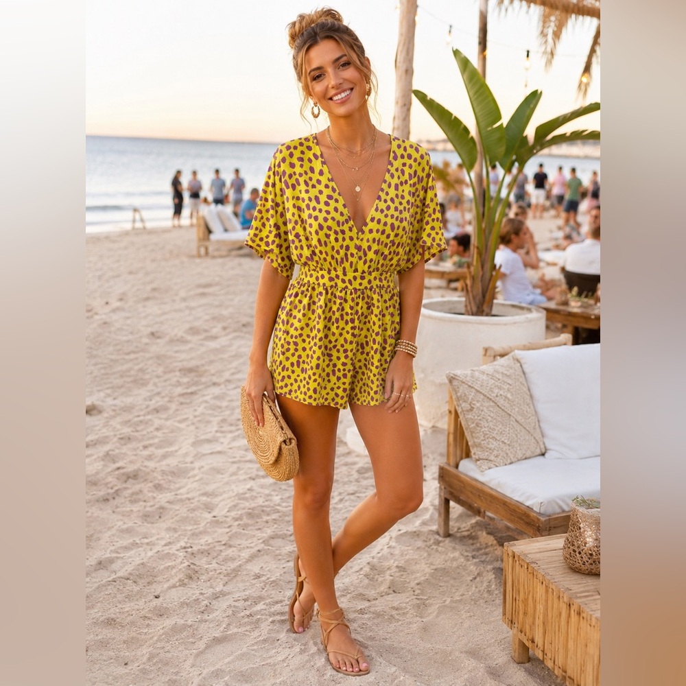 Boohoo Leopard Print Kimono-Style Playsuit